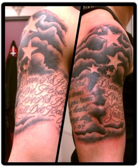 cloud sleeve tattoo|half sleeve tattoos clouds.